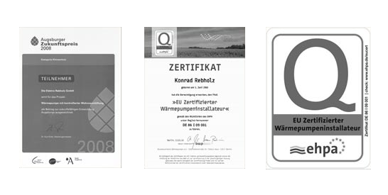 Zertifikate der Elektro Rebholz GmbH